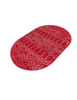 Raspberry Pink 5' 3 x 7' 10 Paxon Trellis Oval Area Rug Geometric Durable Stain Resistant Easy Clean Carpet for Modern Interior Home Decor for Sale at Rug Engine