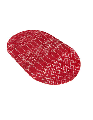 Raspberry Pink 5' 3 x 7' 10 Paxon Trellis Oval Area Rug Geometric Durable Stain Resistant Easy Clean Carpet for Modern Interior Home Decor for Sale at Rug Engine