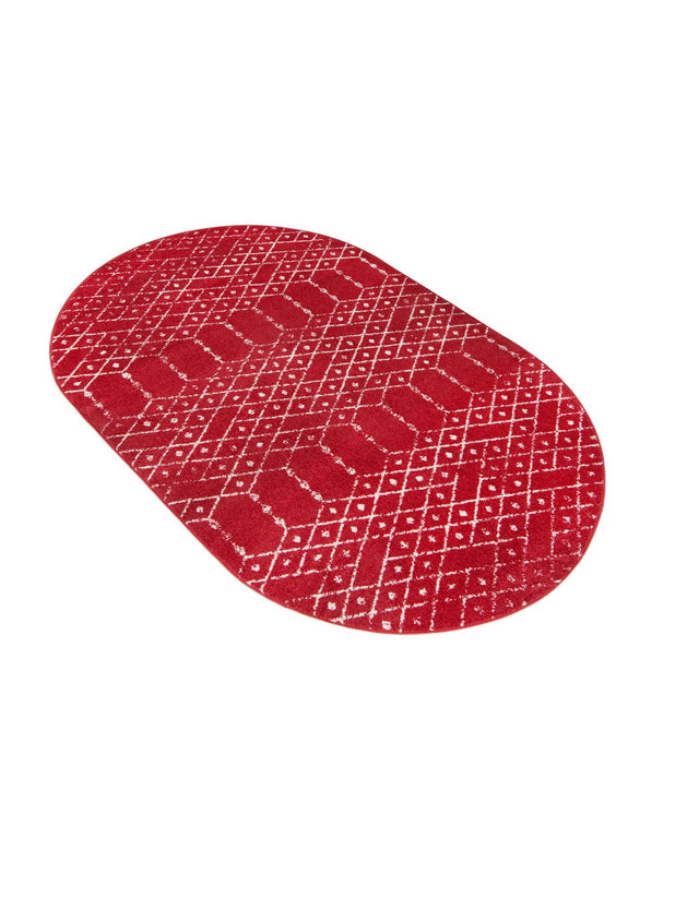 Raspberry Pink 5' 3 x 7' 10 Paxon Trellis Oval Area Rug Geometric Durable Stain Resistant Easy Clean Carpet for Modern Interior Home Decor for Sale at Rug Engine