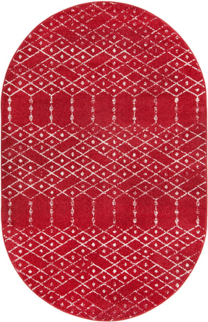 Raspberry Pink 5' 3 x 7' 10 Paxon Trellis Oval Area Rug Geometric Durable Stain Resistant Easy Clean Carpet for Modern Interior Home Decor for Sale at Rug Engine