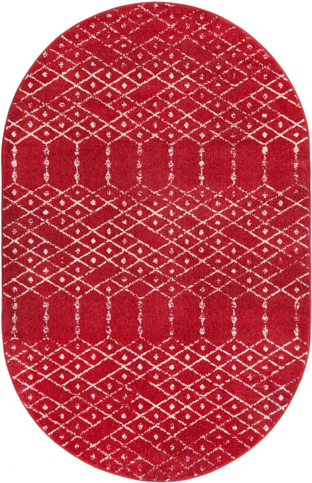 Raspberry Pink 5' 3 x 7' 10 Paxon Trellis Oval Area Rug Geometric Durable Stain Resistant Easy Clean Carpet for Modern Interior Home Decor for Sale at Rug Engine