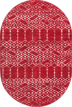 Raspberry Pink 4' x 6' Paxon Trellis Oval Area Rug Geometric Durable Stain Resistant Easy Clean Carpet for Modern Interior Home Decor for Sale at Rug Engine