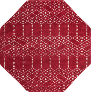 Raspberry Pink 7' 10 x 7' 10 Paxon Trellis Octagon Area Rug Geometric Durable Stain Resistant Easy Clean Carpet for Modern Interior Home Decor for Sale at Rug Engine