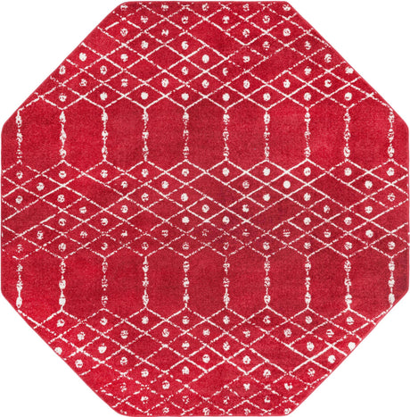 Raspberry Pink 7' 10 x 7' 10 Paxon Trellis Octagon Area Rug Geometric Durable Stain Resistant Easy Clean Carpet for Modern Interior Home Decor for Sale at Rug Engine