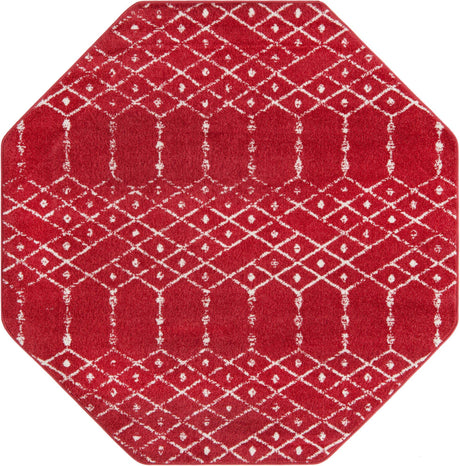 Raspberry Pink 5' 3 x 5' 3 Paxon Trellis Octagon Area Rug Geometric Durable Stain Resistant Easy Clean Carpet for Modern Interior Home Decor for Sale at Rug Engine