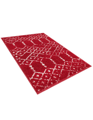 Raspberry Pink 2' x 3' Paxon Trellis Rectangle Area Rug Geometric Durable Stain Resistant Easy Clean Carpet for Modern Interior Home Decor for Sale at Rug Engine