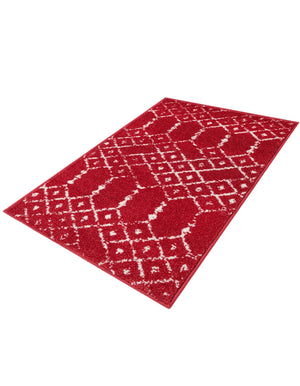 Raspberry Pink 2' x 3' Paxon Trellis Rectangle Area Rug Geometric Durable Stain Resistant Easy Clean Carpet for Modern Interior Home Decor for Sale at Rug Engine