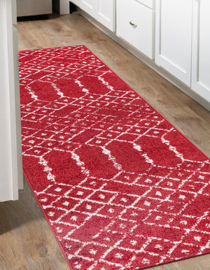Raspberry Pink 2' x 8' Paxon Trellis Runner Area Rug Geometric Durable Stain Resistant Easy Clean Carpet for Modern Interior Home Decor for Sale at Rug Engine