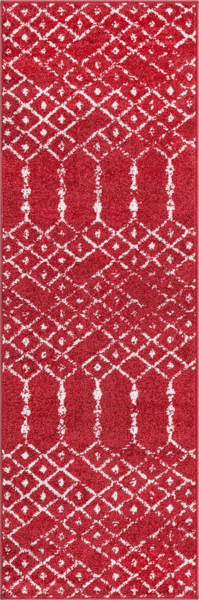Raspberry Pink 2' x 6' Paxon Trellis Runner Area Rug Geometric Durable Stain Resistant Easy Clean Carpet for Modern Interior Home Decor for Sale at Rug Engine