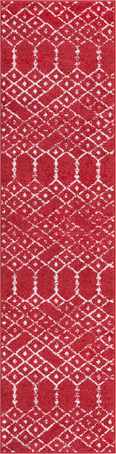 Raspberry Pink 2' x 8' Paxon Trellis Runner Area Rug Geometric Durable Stain Resistant Easy Clean Carpet for Modern Interior Home Decor for Sale at Rug Engine
