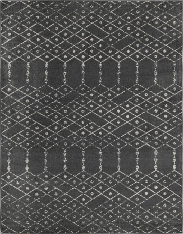 Charcoal Gray 10' x 13' Paxon Trellis Rectangle Area Rug Geometric Durable Stain Resistant Easy Clean Carpet for Modern Interior Home Decor for Sale at Rug Engine