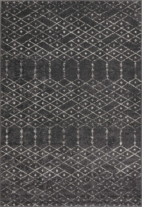 Charcoal Gray 6' x 9' Paxon Trellis Rectangle Area Rug Geometric Durable Stain Resistant Easy Clean Carpet for Modern Interior Home Decor for Sale at Rug Engine