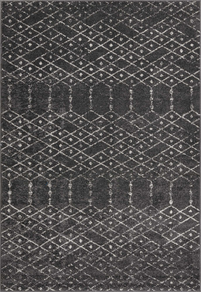 Charcoal Gray 6' x 9' Paxon Trellis Rectangle Area Rug Geometric Durable Stain Resistant Easy Clean Carpet for Modern Interior Home Decor for Sale at Rug Engine