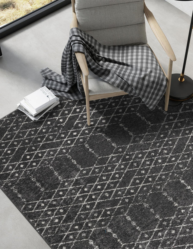 Charcoal Gray 5' 3 x 8' Paxon Trellis Rectangle Area Rug Geometric Durable Stain Resistant Easy Clean Carpet for Modern Interior Home Decor for Sale at Rug Engine