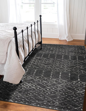 Charcoal Gray 5' 3 x 8' Paxon Trellis Rectangle Area Rug Geometric Durable Stain Resistant Easy Clean Carpet for Modern Interior Home Decor for Sale at Rug Engine