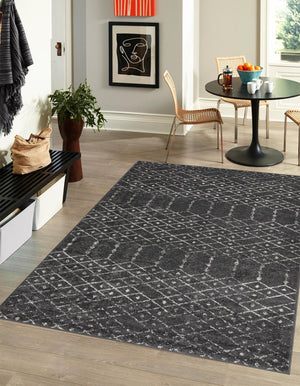 Charcoal Gray 5' 3 x 8' Paxon Trellis Rectangle Area Rug Geometric Durable Stain Resistant Easy Clean Carpet for Modern Interior Home Decor for Sale at Rug Engine