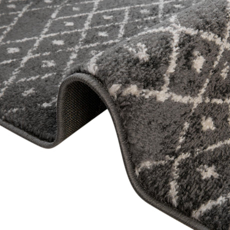 Charcoal Gray 5' 3 x 8' Paxon Trellis Rectangle Area Rug Geometric Durable Stain Resistant Easy Clean Carpet for Modern Interior Home Decor for Sale at Rug Engine