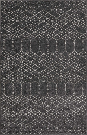 Charcoal Gray 5' 3 x 8' Paxon Trellis Rectangle Area Rug Geometric Durable Stain Resistant Easy Clean Carpet for Modern Interior Home Decor for Sale at Rug Engine