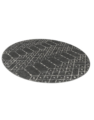 Charcoal Gray 7' 10 x 7' 10 Paxon Trellis Round Area Rug Geometric Durable Stain Resistant Easy Clean Carpet for Modern Interior Home Decor for Sale at Rug Engine