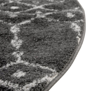 Charcoal Gray 7' 10 x 7' 10 Paxon Trellis Round Area Rug Geometric Durable Stain Resistant Easy Clean Carpet for Modern Interior Home Decor for Sale at Rug Engine