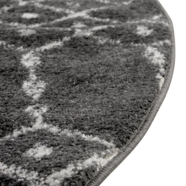 Charcoal Gray 7' 10 x 7' 10 Paxon Trellis Round Area Rug Geometric Durable Stain Resistant Easy Clean Carpet for Modern Interior Home Decor for Sale at Rug Engine