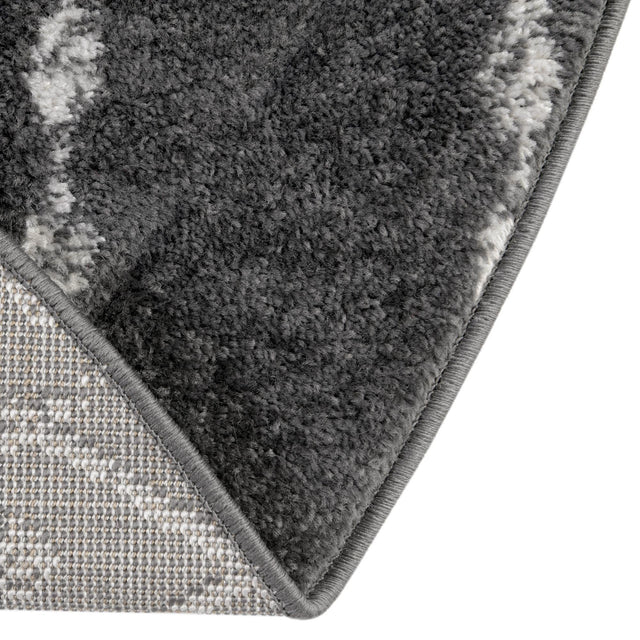 Charcoal Gray 7' 10 x 7' 10 Paxon Trellis Round Area Rug Geometric Durable Stain Resistant Easy Clean Carpet for Modern Interior Home Decor for Sale at Rug Engine
