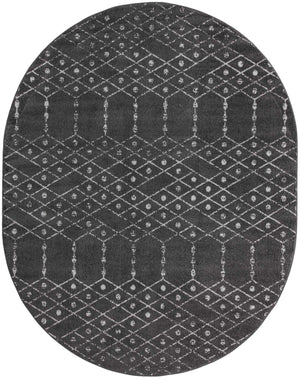 Charcoal Gray 7' 10 x 10' Paxon Trellis Oval Area Rug Geometric Durable Stain Resistant Easy Clean Carpet for Modern Interior Home Decor for Sale at Rug Engine