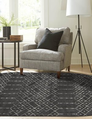 Charcoal Gray 4' x 6' Paxon Trellis Oval Area Rug Geometric Durable Stain Resistant Easy Clean Carpet for Modern Interior Home Decor for Sale at Rug Engine
