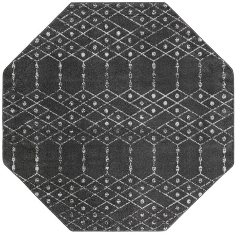 Charcoal Gray 7' 10 x 7' 10 Paxon Trellis Octagon Area Rug Geometric Durable Stain Resistant Easy Clean Carpet for Modern Interior Home Decor for Sale at Rug Engine