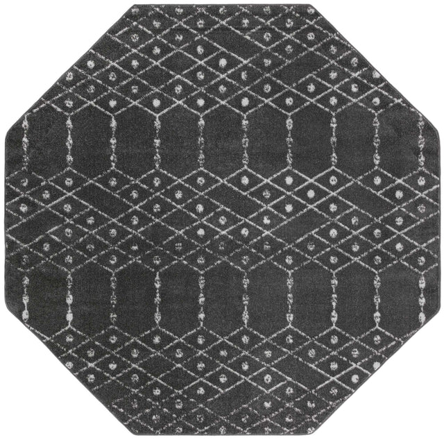 Charcoal Gray 7' 10 x 7' 10 Paxon Trellis Octagon Area Rug Geometric Durable Stain Resistant Easy Clean Carpet for Modern Interior Home Decor for Sale at Rug Engine