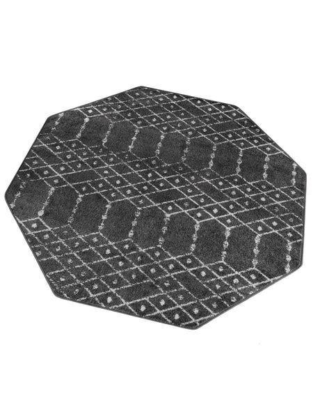 Charcoal Gray 5' 3 x 5' 3 Paxon Trellis Octagon Area Rug Geometric Durable Stain Resistant Easy Clean Carpet for Modern Interior Home Decor for Sale at Rug Engine