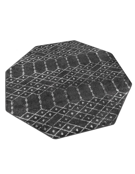 Charcoal Gray 5' 3 x 5' 3 Paxon Trellis Octagon Area Rug Geometric Durable Stain Resistant Easy Clean Carpet for Modern Interior Home Decor for Sale at Rug Engine