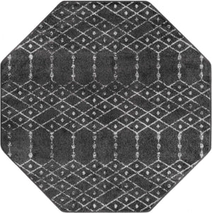 Charcoal Gray 5' 3 x 5' 3 Paxon Trellis Octagon Area Rug Geometric Durable Stain Resistant Easy Clean Carpet for Modern Interior Home Decor for Sale at Rug Engine