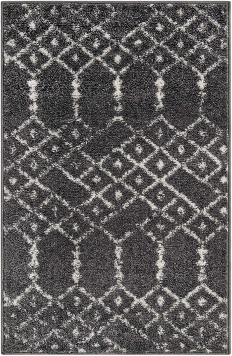 Charcoal Gray 2' x 3' Paxon Trellis Rectangle Area Rug Geometric Durable Stain Resistant Easy Clean Carpet for Modern Interior Home Decor for Sale at Rug Engine