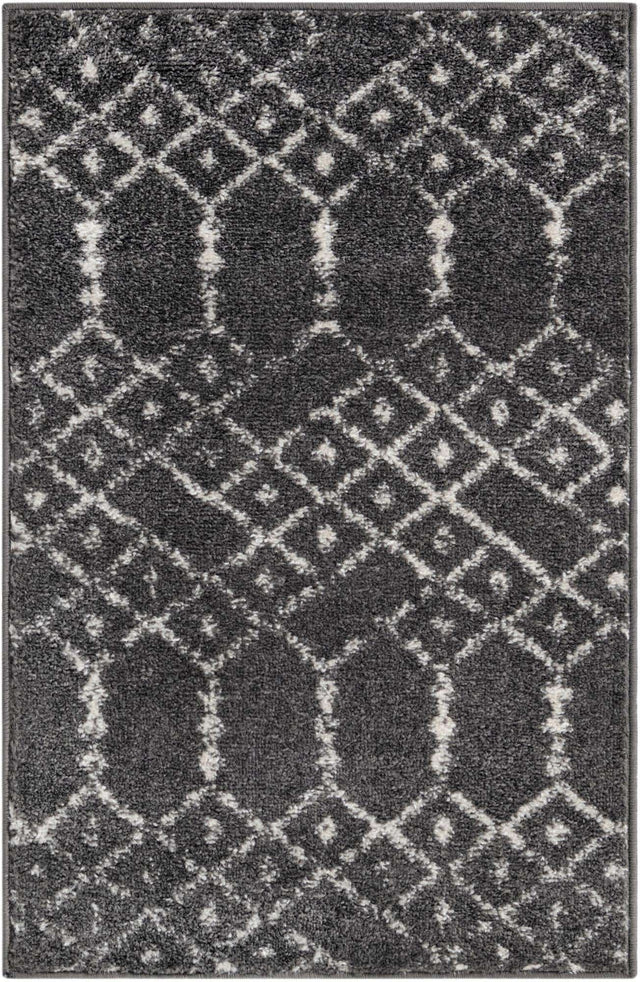 Charcoal Gray 2' x 3' Paxon Trellis Rectangle Area Rug Geometric Durable Stain Resistant Easy Clean Carpet for Modern Interior Home Decor for Sale at Rug Engine