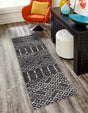 Charcoal Gray 2' x 6' Paxon Trellis Runner Area Rug Geometric Durable Stain Resistant Easy Clean Carpet for Modern Interior Home Decor for Sale at Rug Engine