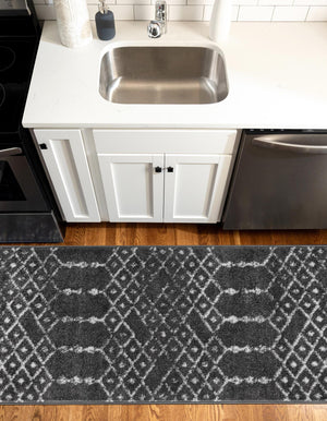 Charcoal Gray 2' 11 x 13' Paxon Trellis Runner Area Rug Geometric Durable Stain Resistant Easy Clean Carpet for Modern Interior Home Decor for Sale at Rug Engine