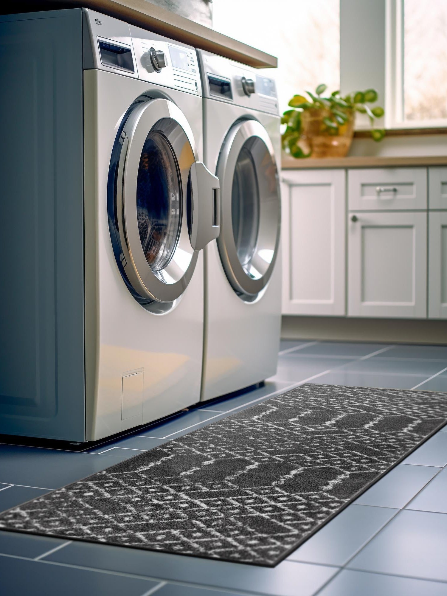 Charcoal Gray 2' x 9' 10 Paxon Trellis Runner Area Rug Geometric Durable Stain Resistant Easy Clean Carpet for Modern Interior Home Decor for Sale at Rug Engine