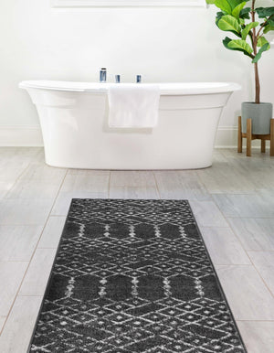 Charcoal Gray 2' x 9' 10 Paxon Trellis Runner Area Rug Geometric Durable Stain Resistant Easy Clean Carpet for Modern Interior Home Decor for Sale at Rug Engine