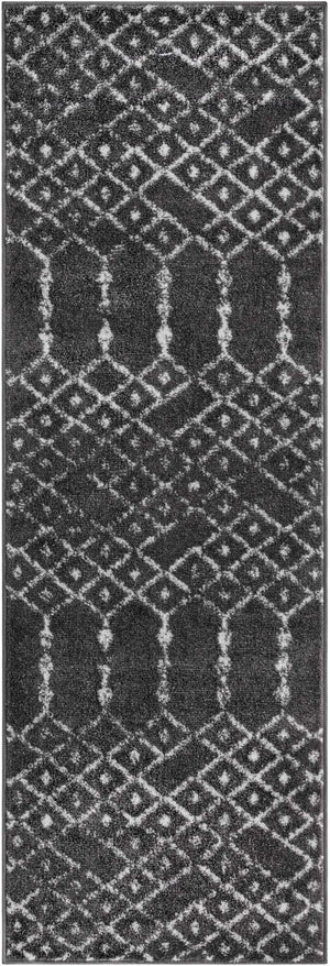 Charcoal Gray 2' x 6' Paxon Trellis Runner Area Rug Geometric Durable Stain Resistant Easy Clean Carpet for Modern Interior Home Decor for Sale at Rug Engine