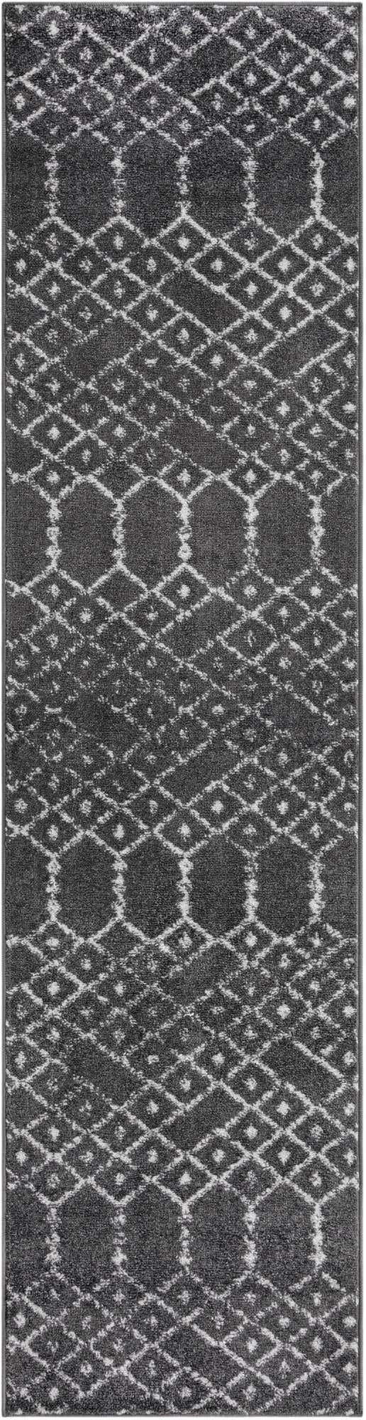 Charcoal Gray 2' x 8' Paxon Trellis Runner Area Rug Geometric Durable Stain Resistant Easy Clean Carpet for Modern Interior Home Decor for Sale at Rug Engine