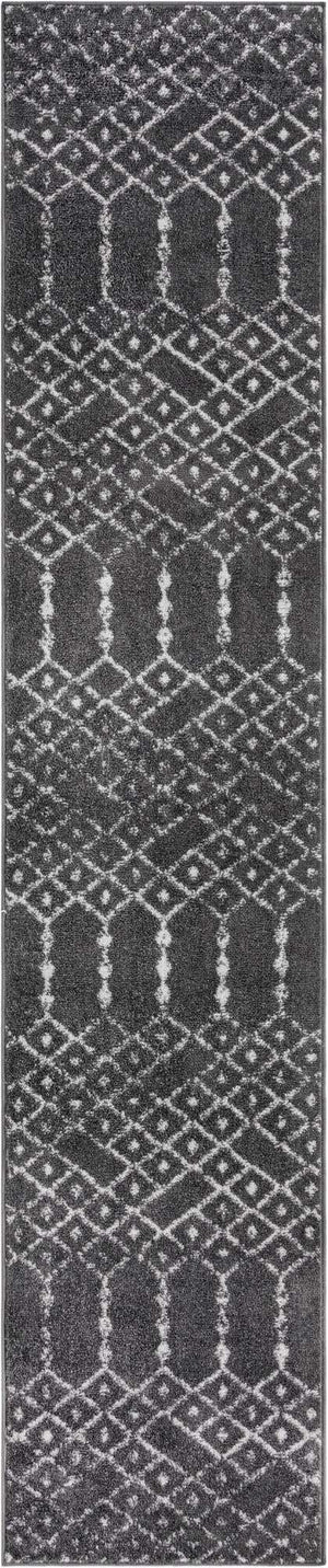 Charcoal Gray 2' x 9' 10 Paxon Trellis Runner Area Rug Geometric Durable Stain Resistant Easy Clean Carpet for Modern Interior Home Decor for Sale at Rug Engine