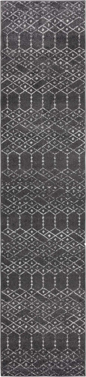 Charcoal Gray 2' 11 x 13' Paxon Trellis Runner Area Rug Geometric Durable Stain Resistant Easy Clean Carpet for Modern Interior Home Decor for Sale at Rug Engine