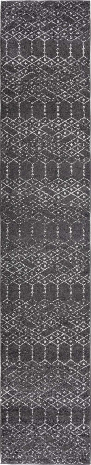 Charcoal Gray 2' 11 x 16' Paxon Trellis Runner Area Rug Geometric Durable Stain Resistant Easy Clean Carpet for Modern Interior Home Decor for Sale at Rug Engine