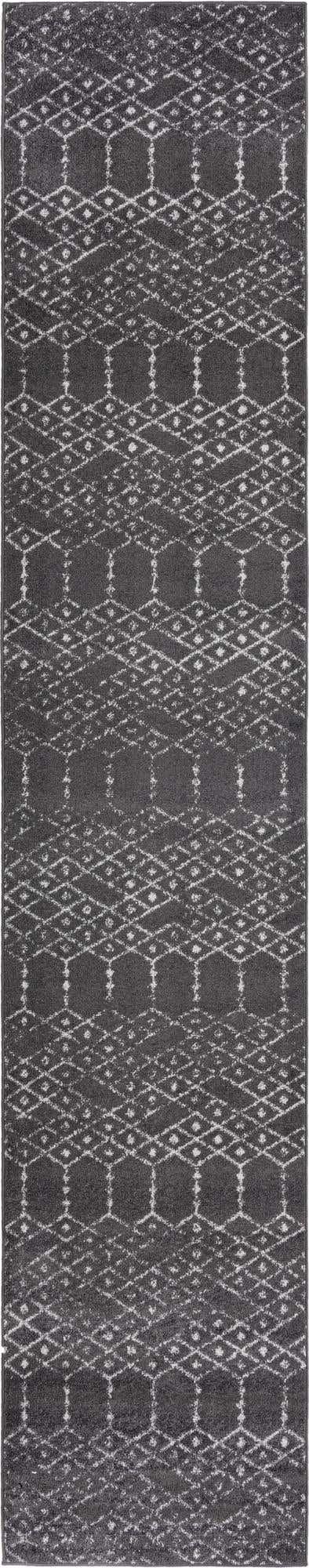 Charcoal Gray 2' 11 x 16' Paxon Trellis Runner Area Rug Geometric Durable Stain Resistant Easy Clean Carpet for Modern Interior Home Decor for Sale at Rug Engine