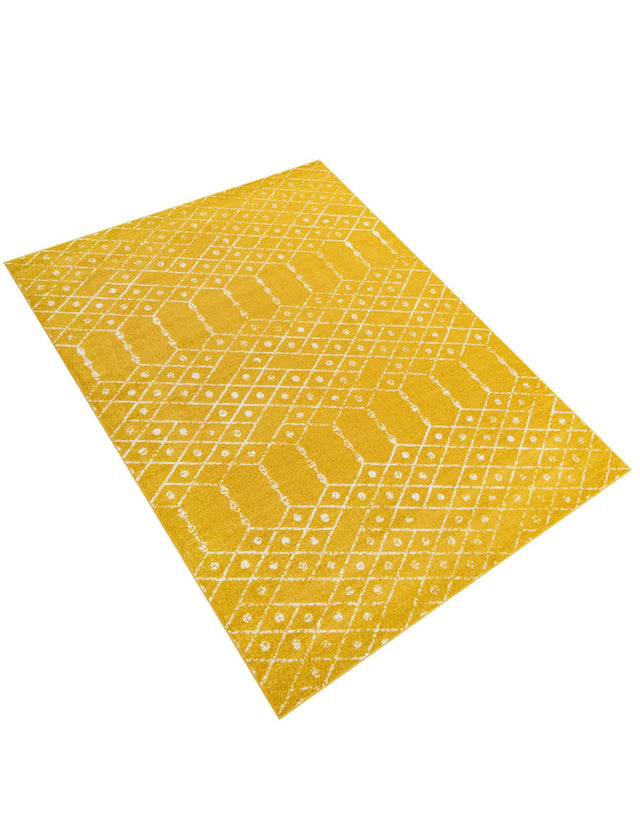 Yellow 10' x 14' Paxon Trellis Rectangle Area Rug Geometric Durable Stain Resistant Easy Clean Carpet for Modern Interior Home Decor for Sale at Rug Engine