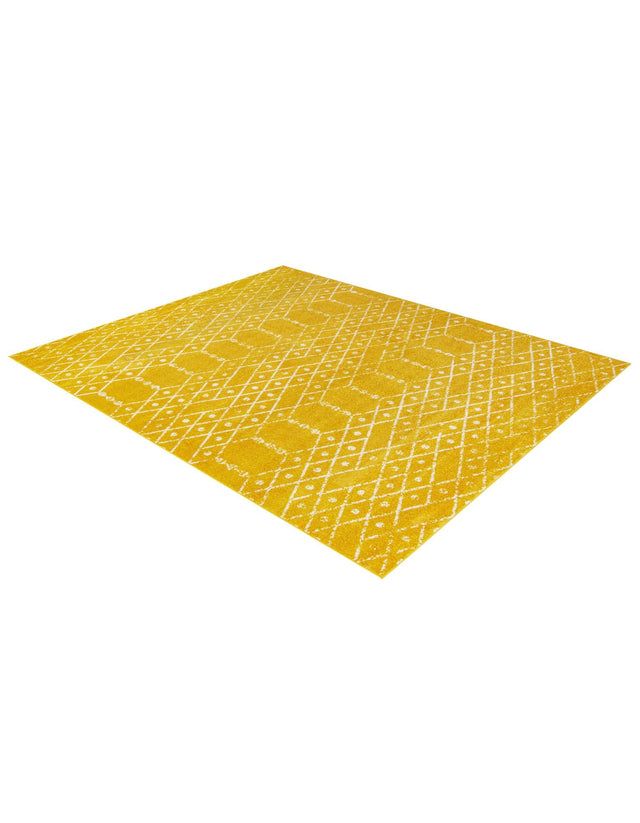 Yellow 9' x 12' Paxon Trellis Rectangle Area Rug Geometric Durable Stain Resistant Easy Clean Carpet for Modern Interior Home Decor for Sale at Rug Engine