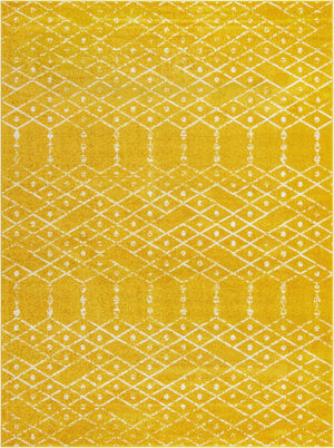 Yellow 9' x 12' Paxon Trellis Rectangle Area Rug Geometric Durable Stain Resistant Easy Clean Carpet for Modern Interior Home Decor for Sale at Rug Engine