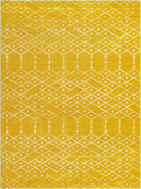 Yellow 9' x 12' Paxon Trellis Rectangle Area Rug Geometric Durable Stain Resistant Easy Clean Carpet for Modern Interior Home Decor for Sale at Rug Engine