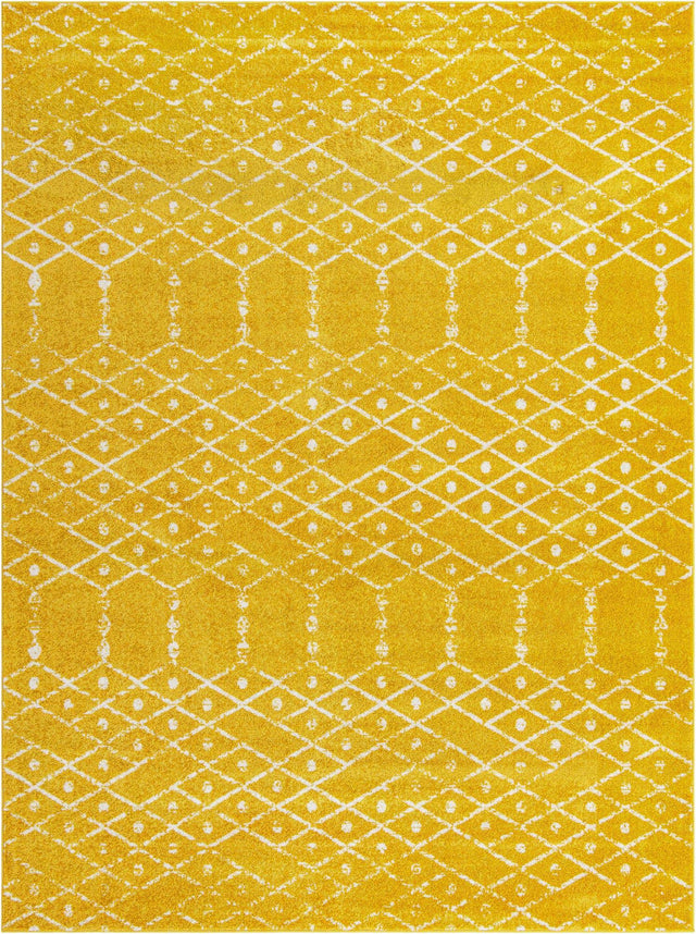 Yellow 9' x 12' Paxon Trellis Rectangle Area Rug Geometric Durable Stain Resistant Easy Clean Carpet for Modern Interior Home Decor for Sale at Rug Engine